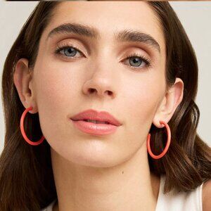 BNIB Dean Davidson Midi Dune Ceramic Hoops - Coral